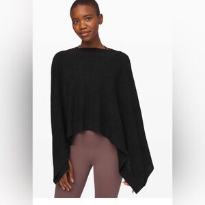 Lululemon forward flow cape poncho one size Black Women's Sweater cashmere blend